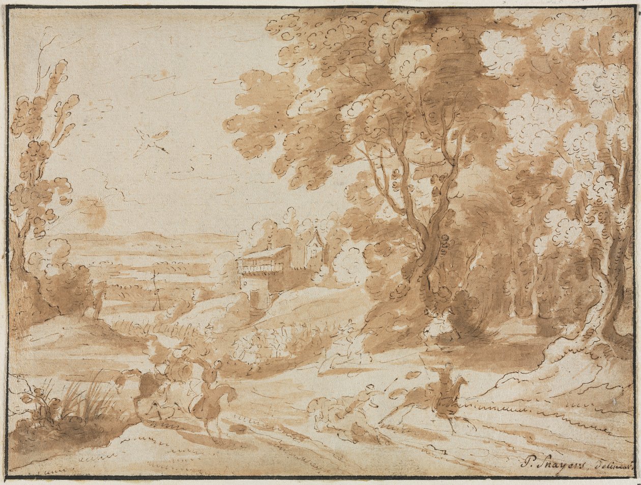 Atlılarla Manzara, 1600