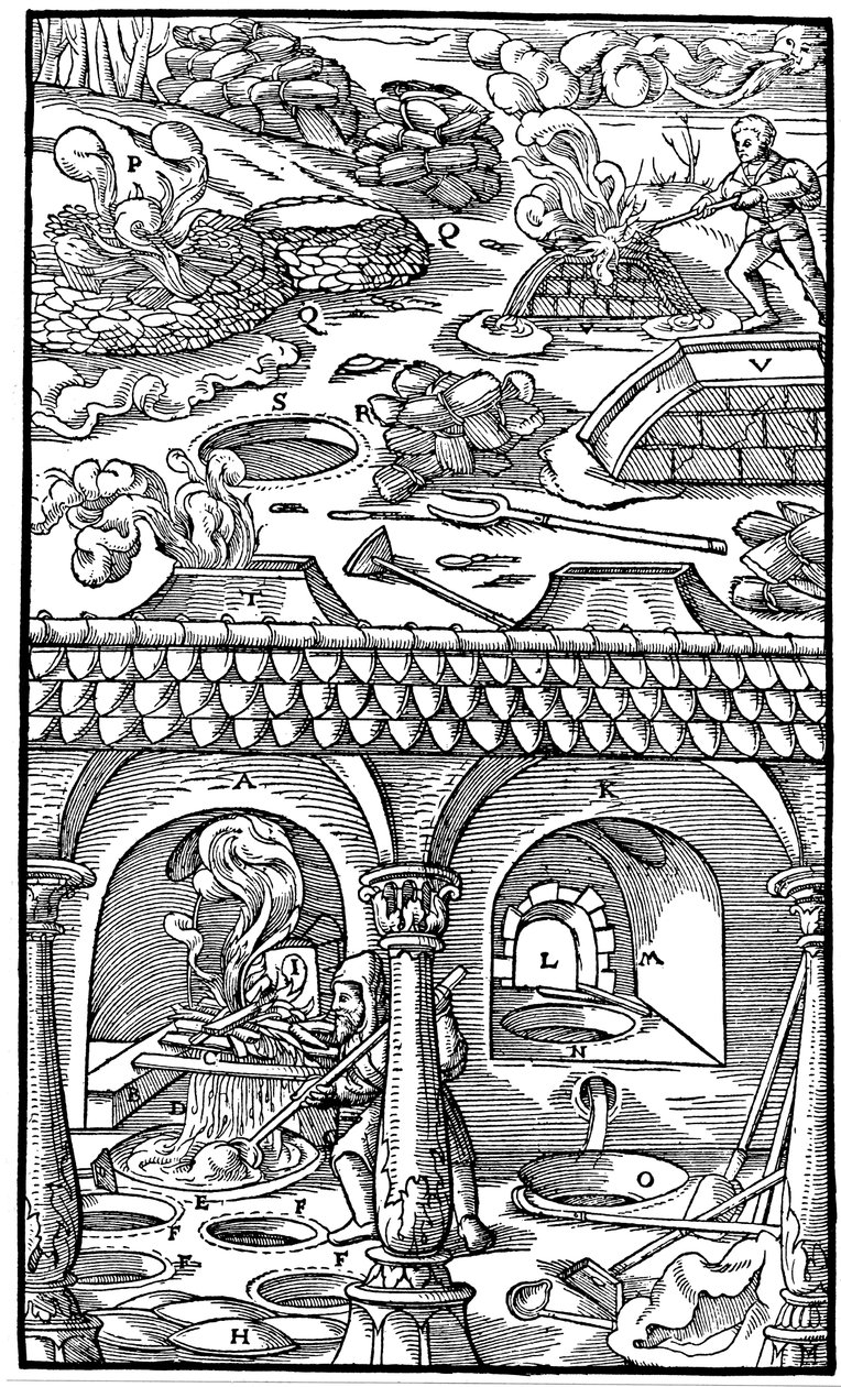 Kurşun eritme, 1556 by Unbekannt