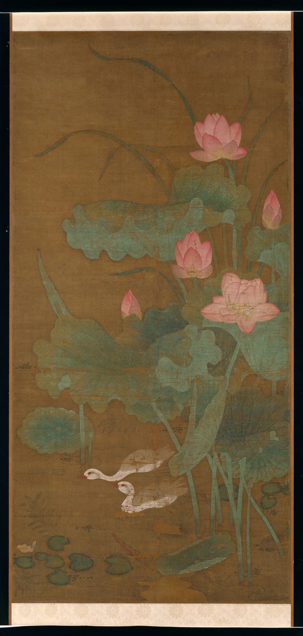 Lotus ve su kuşları, ca. 1300. by Unbekannt