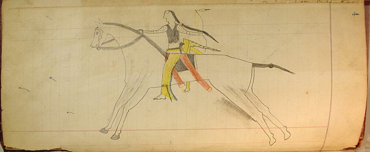 Maffet Ledger: Mounted Indian, ca. 1874-81. by Unbekannt