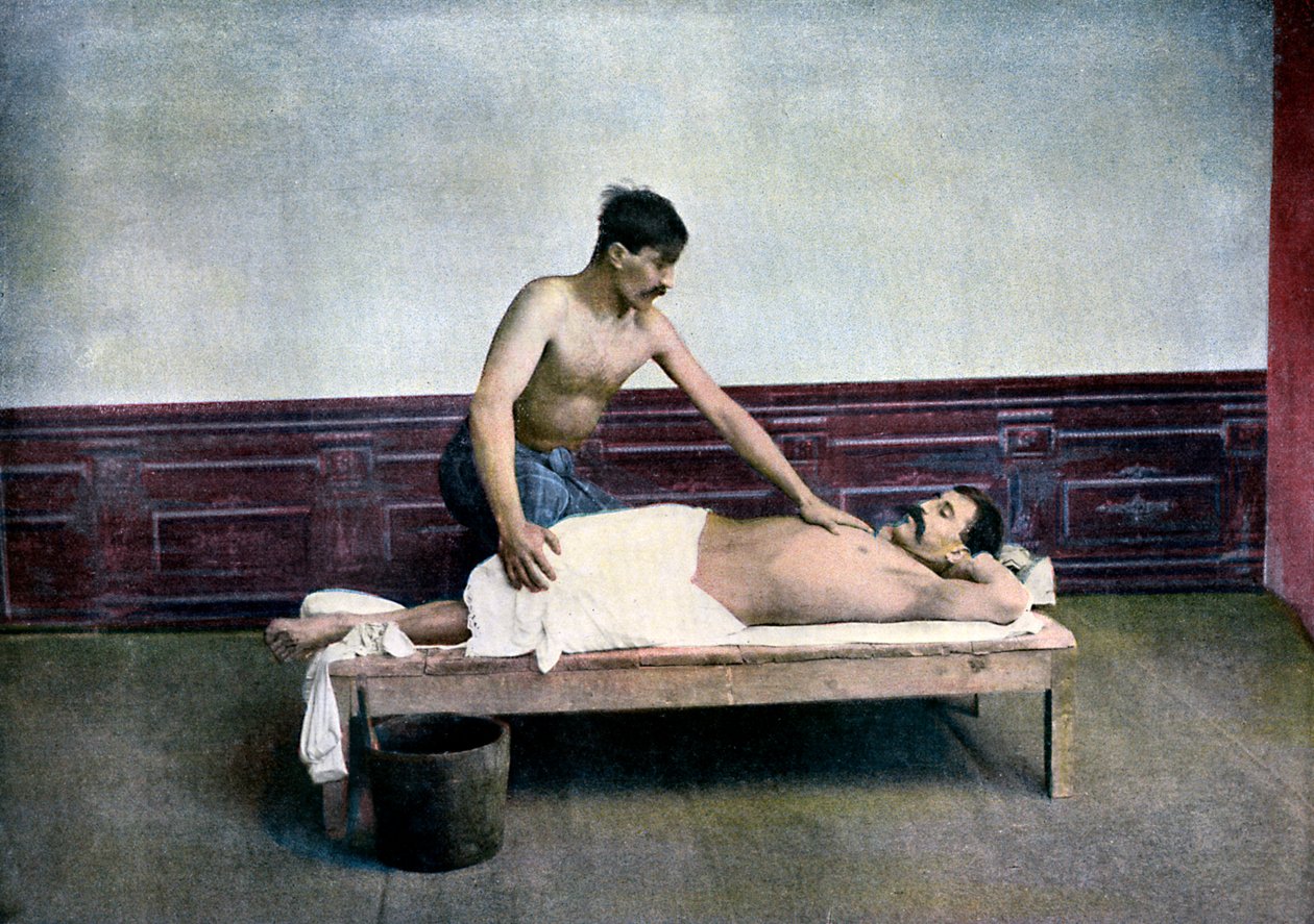 Hamamda masaj yaptıran adam, c1890 by Unbekannt