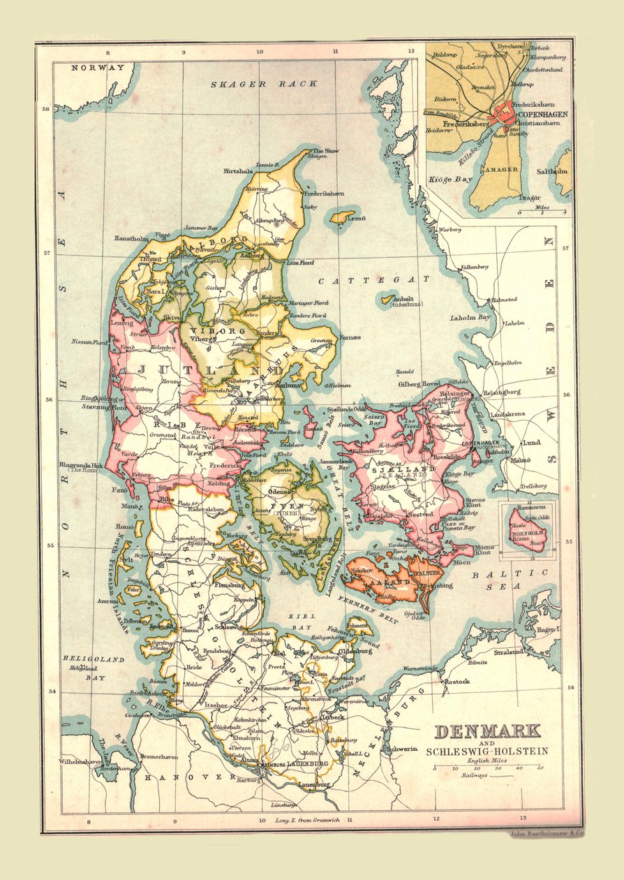 Danimarka haritası, 1902. by Unbekannt