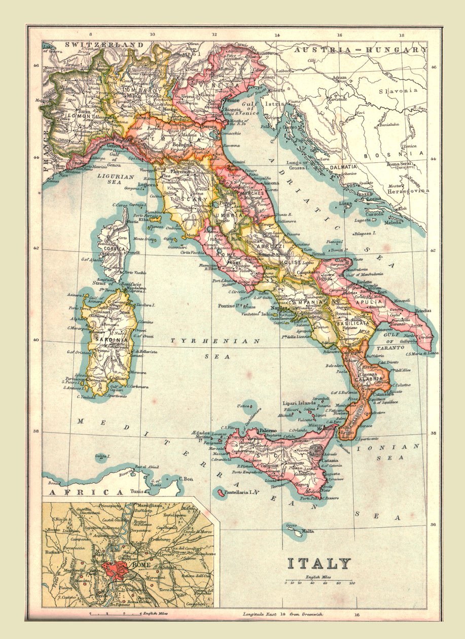 İtalya haritası, 1902. by Unbekannt