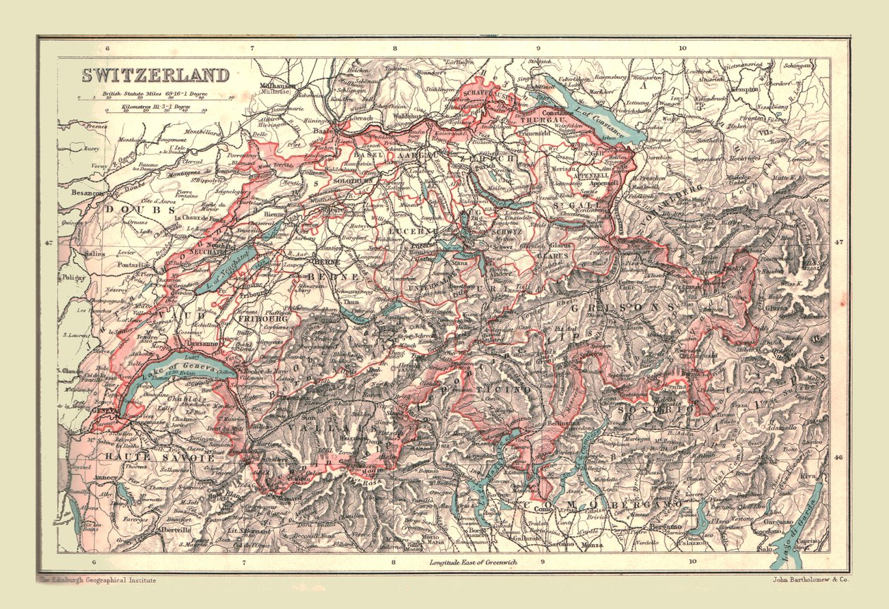 İsviçre haritası, 1902. by Unbekannt