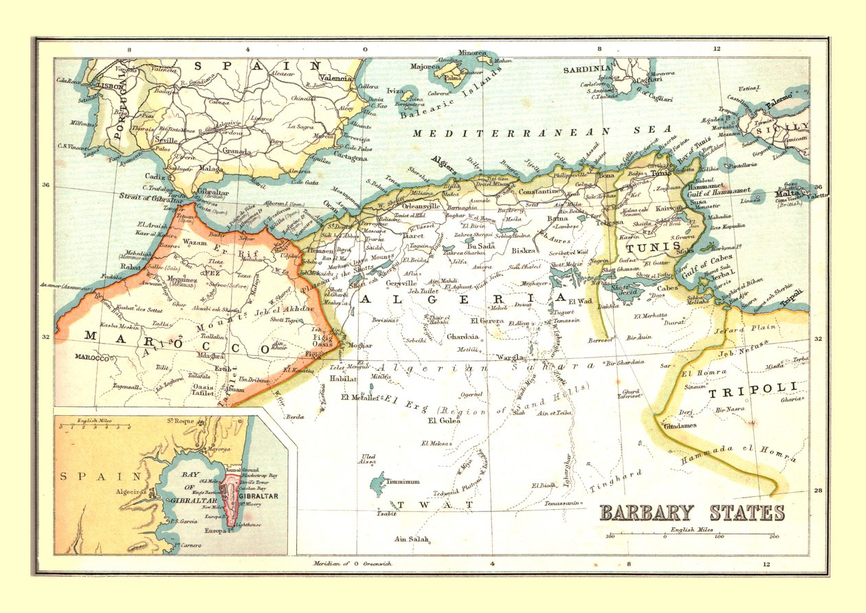 Berberi Devletleri Haritası, 1902. by Unbekannt