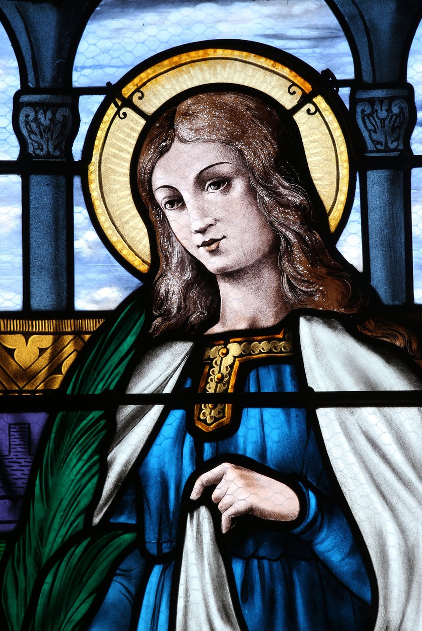 Mezilles kilisesi. Vitray pencere. Saint Eliane. Fransa by Unbekannt