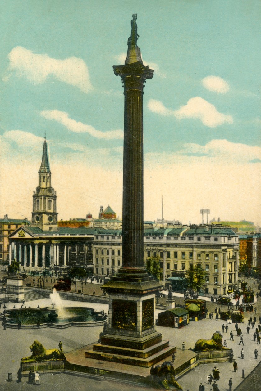 Nelsons Sütunu ve Trafalgar Meydanı, Londra, c1910. by Unbekannt