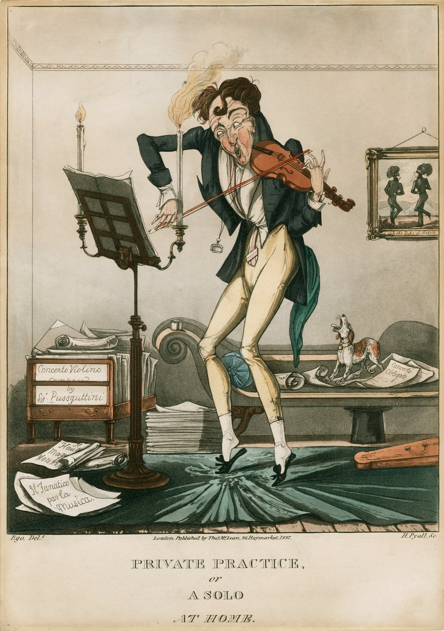 Niccolo Paganini - karikatürler by Unbekannt