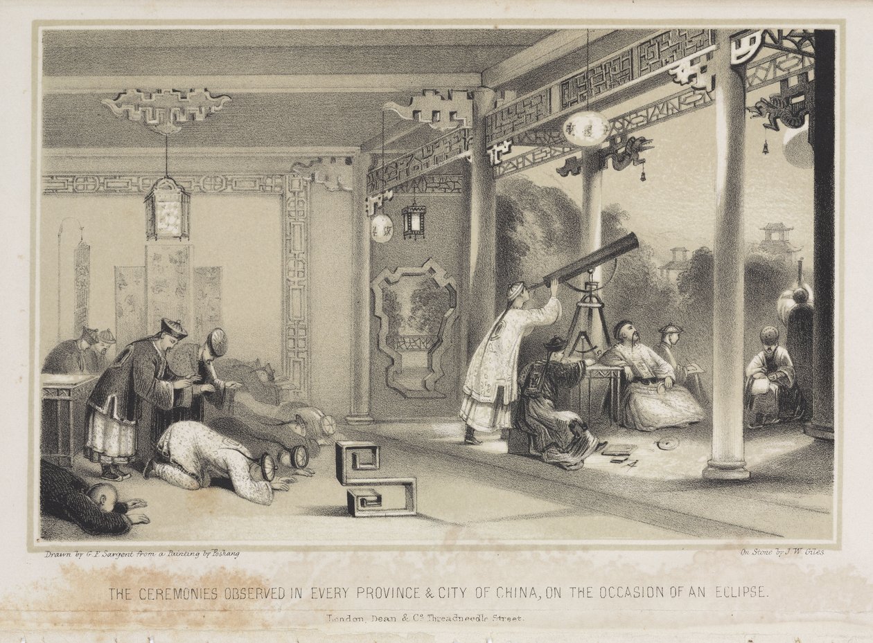 Çin'de bir tutulma gözlemlenmesi, c 1836 by Unbekannt