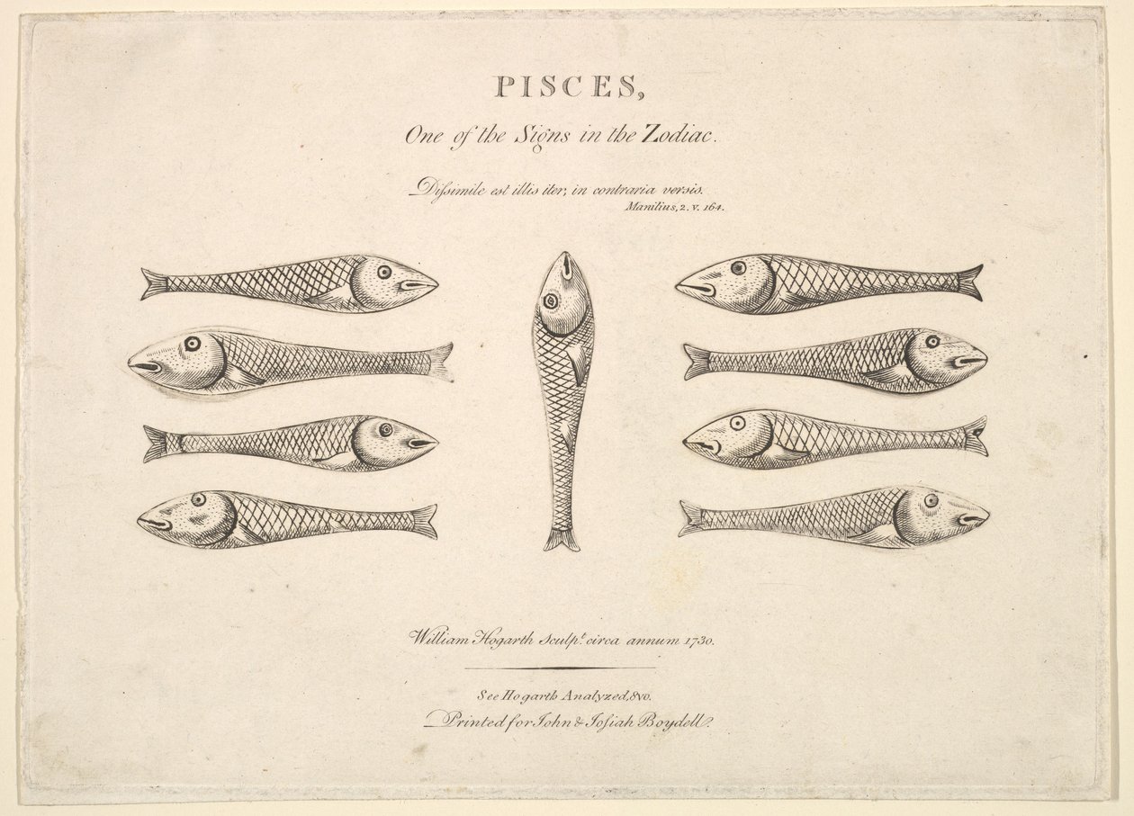 Balık: Hogarths Quadrille Balık, yaklaşık. 1730. by Unbekannt