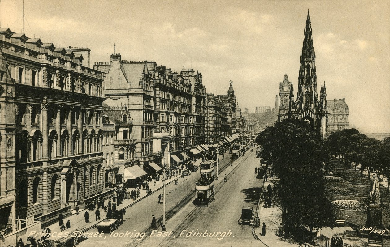 Princes Street Görünümlü Doğu, Edinburgh, 1920
