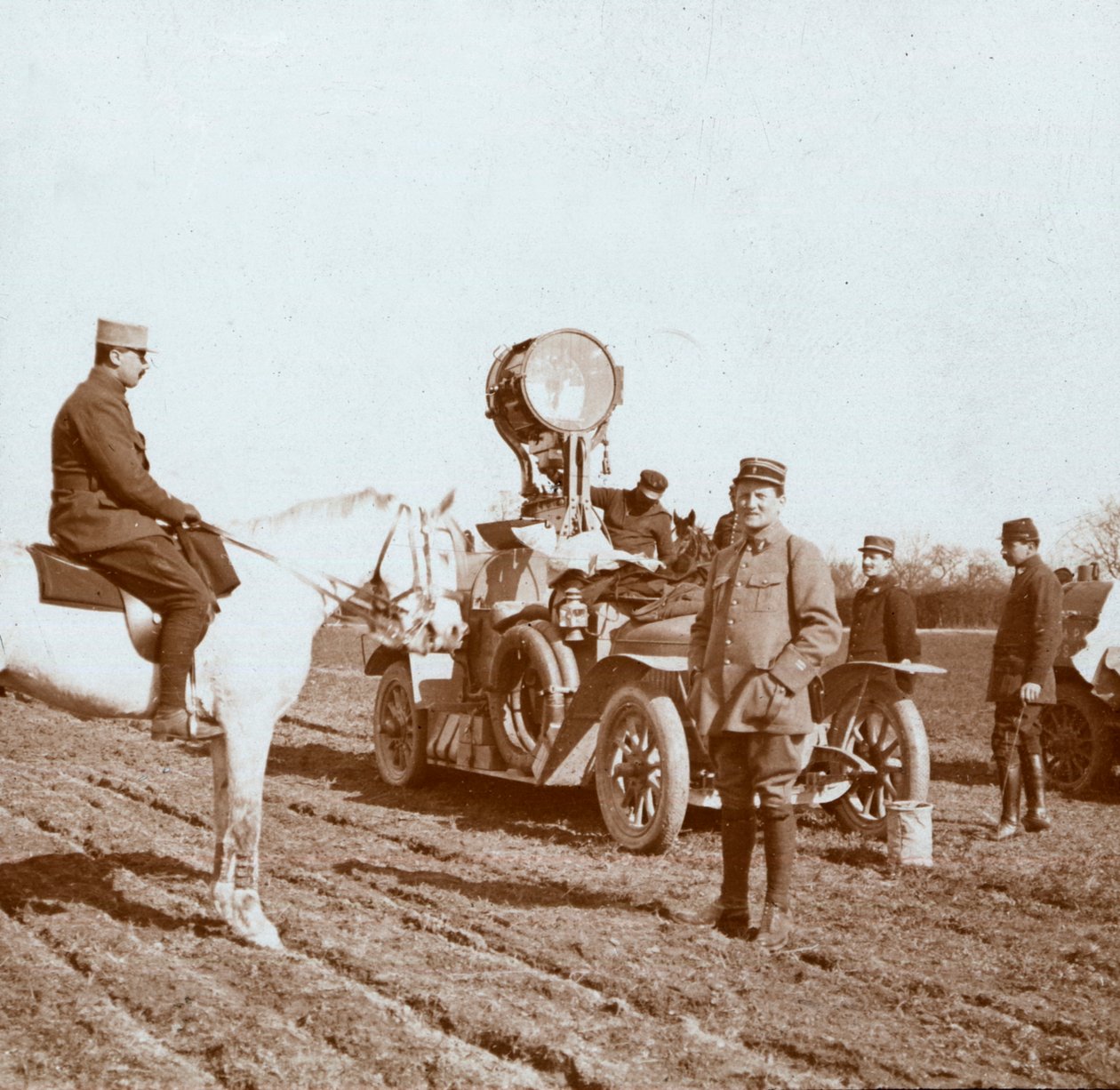 Projektör, Chalons, kuzey Fransa, c1914-c1918. by Unbekannt