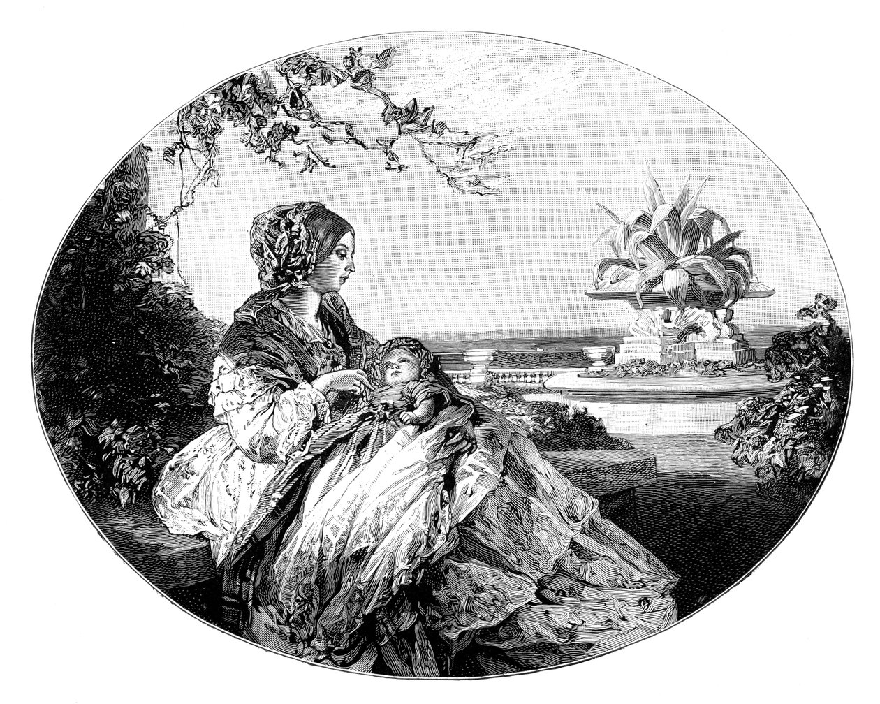Kraliçe Victoria ve Prens Arthur, 1850 by Unbekannt