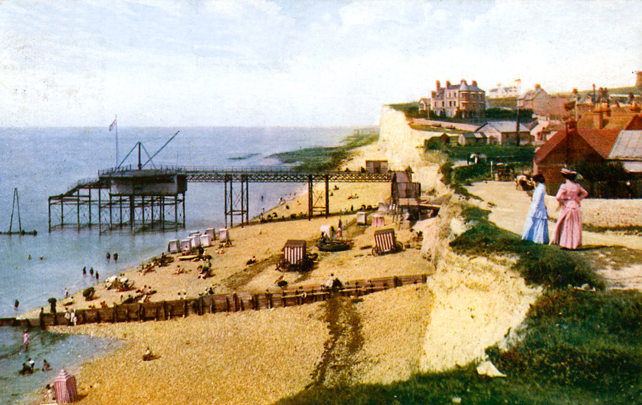 Rottingdean plajı, Doğu Sussex, batıya bakış, 1900
