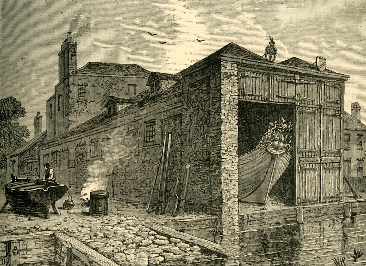 Searles Boat-Yard, 1830, c1878. by Unbekannt