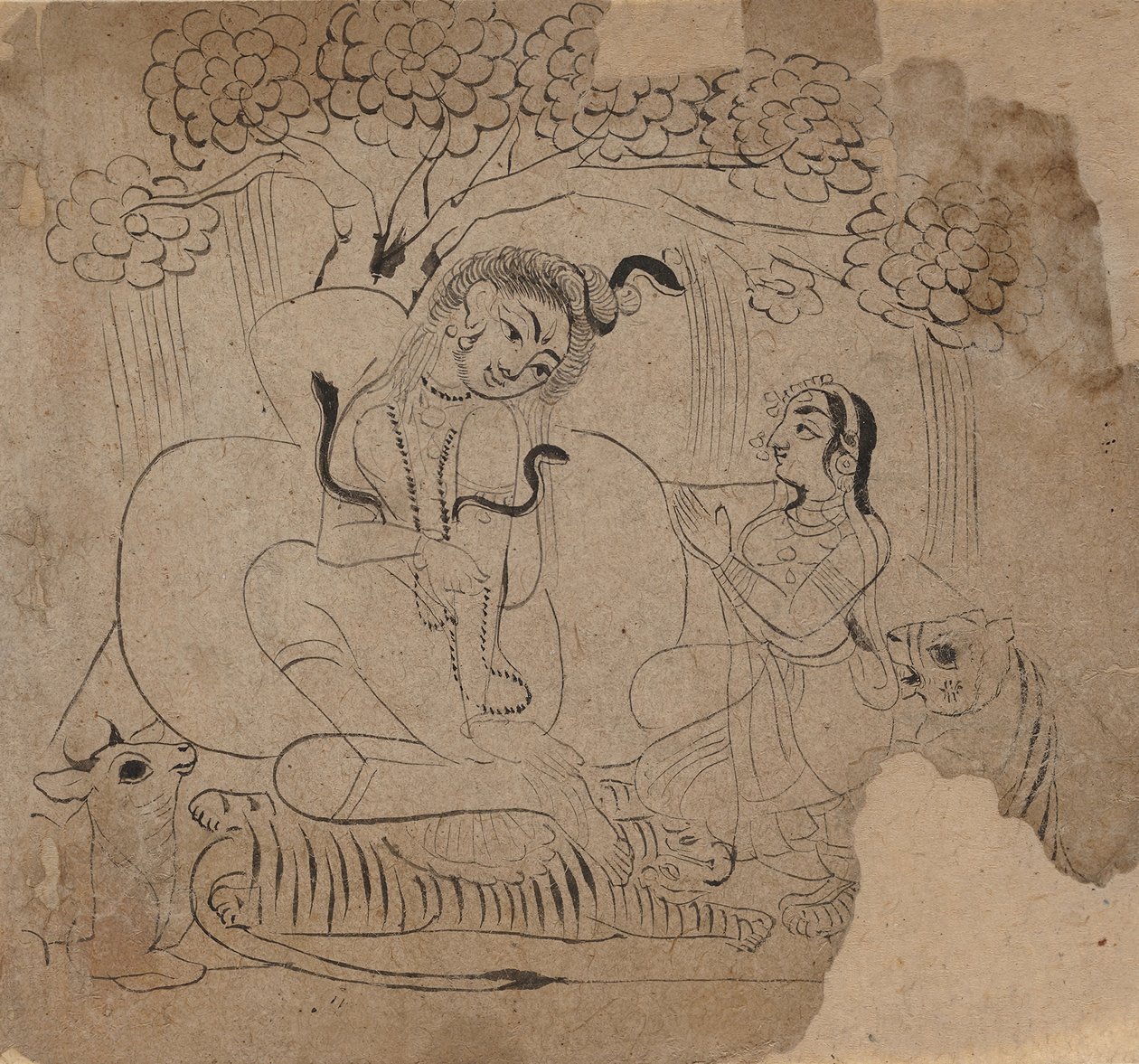 Shiva ve Parvati, 19. yüzyıl. by Unbekannt