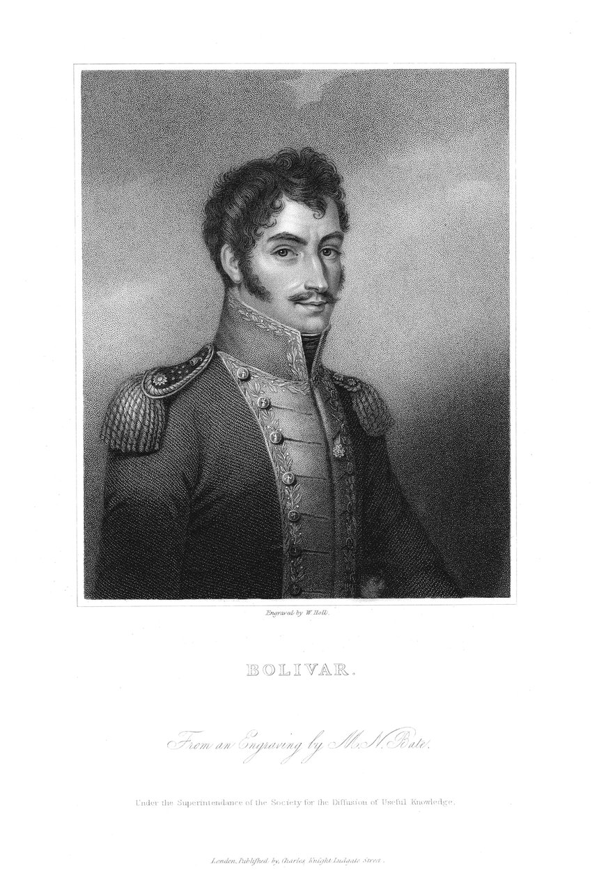 Simon Bolivar, 19. yüzyıl Güney Amerika devrimcisi by Unbekannt