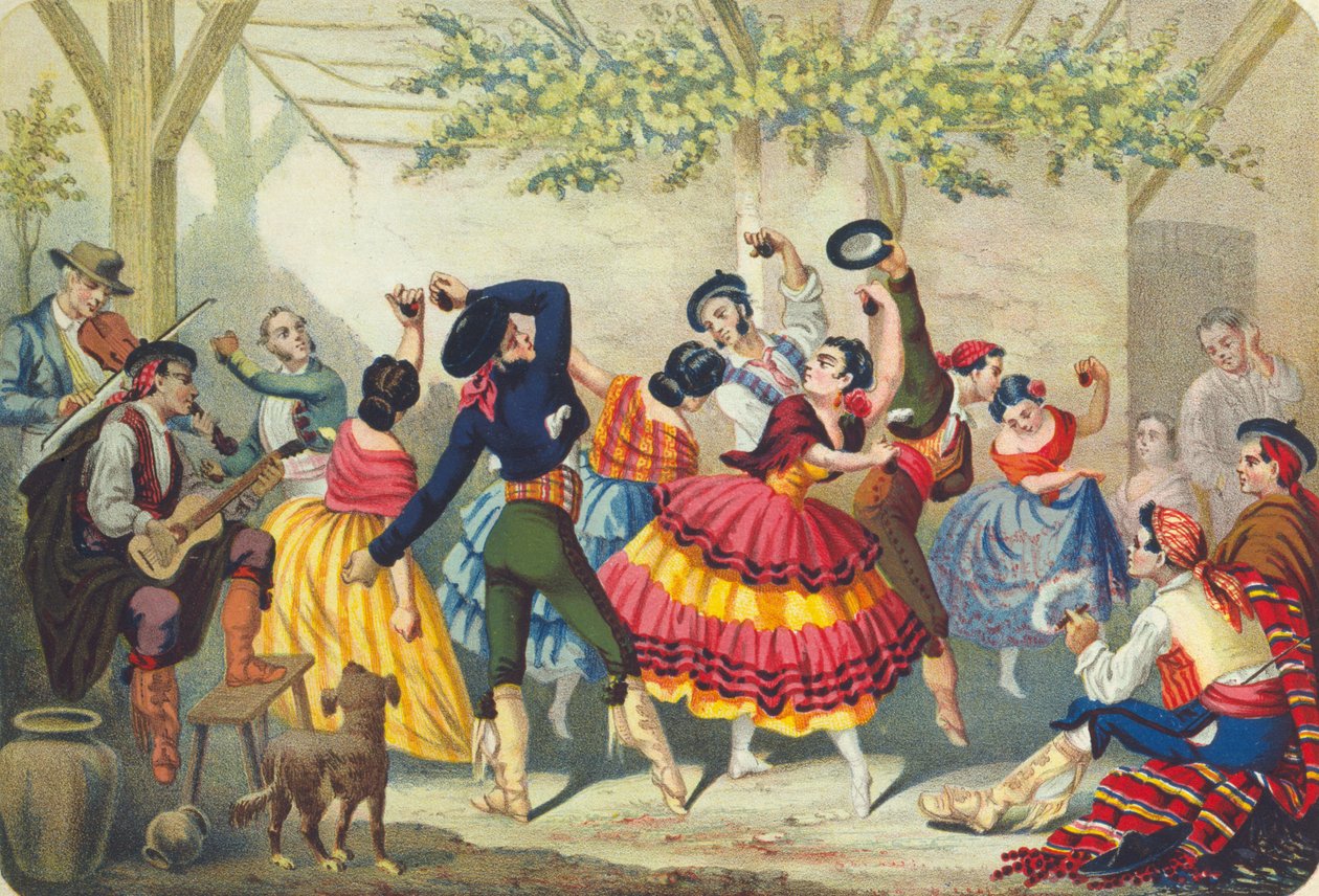 İspanyol dansçılar, 19. yüzyılın ortalarında by Unbekannt