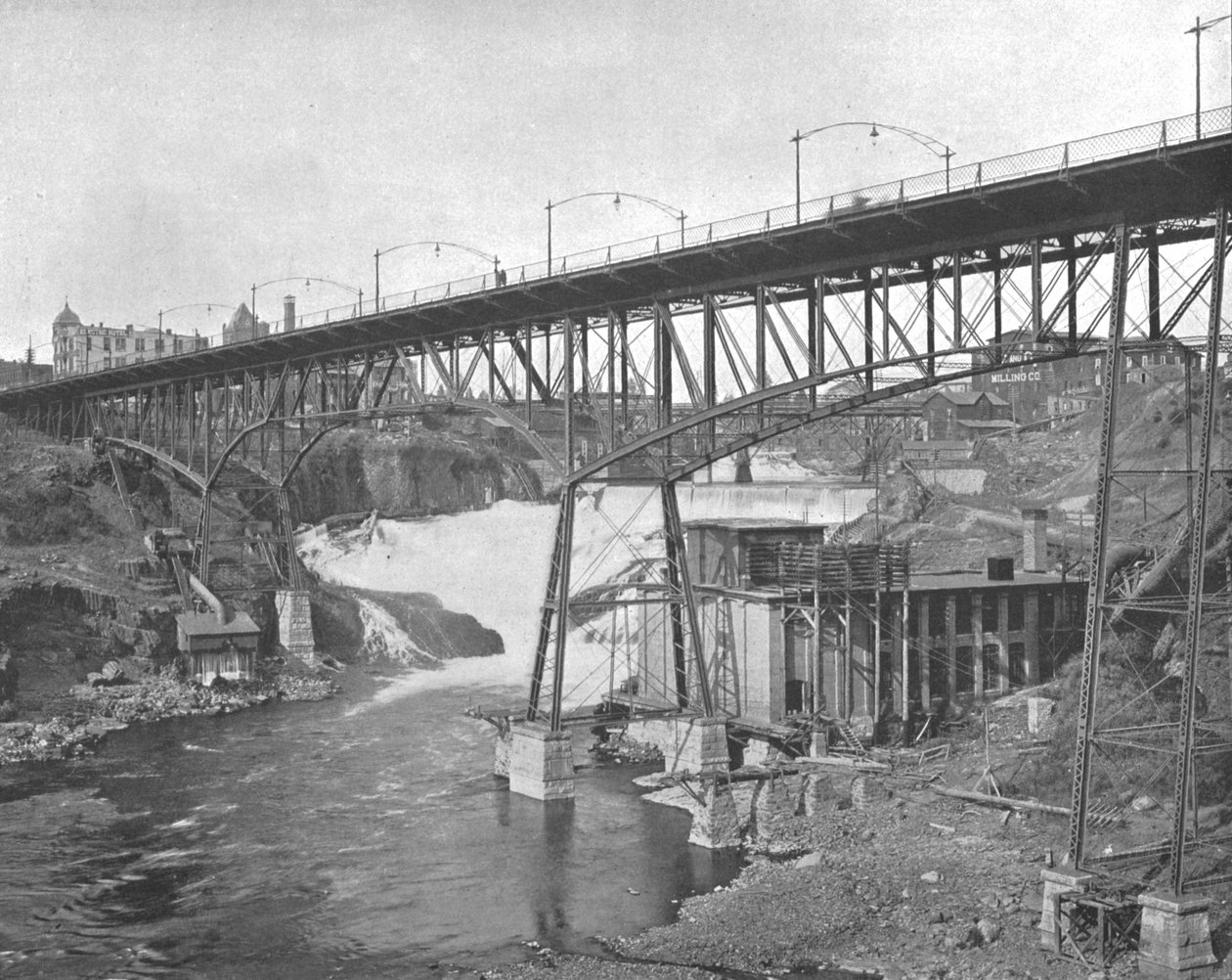Spokane Şelalesi, Washington, ABD, c1900. by Unbekannt