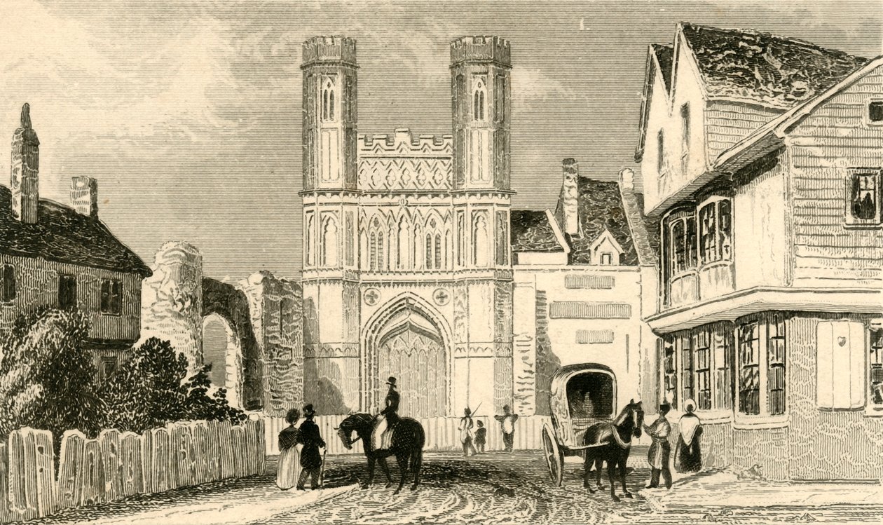 Aziz Augustines Kapısı, Canterbury. Kent, c1835. by Unbekannt
