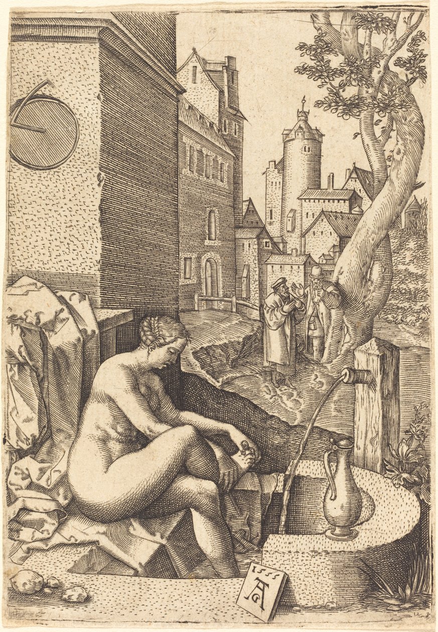 Susanna, İki Yaşlı Tarafından Şaşırdı, 1555. by Unbekannt