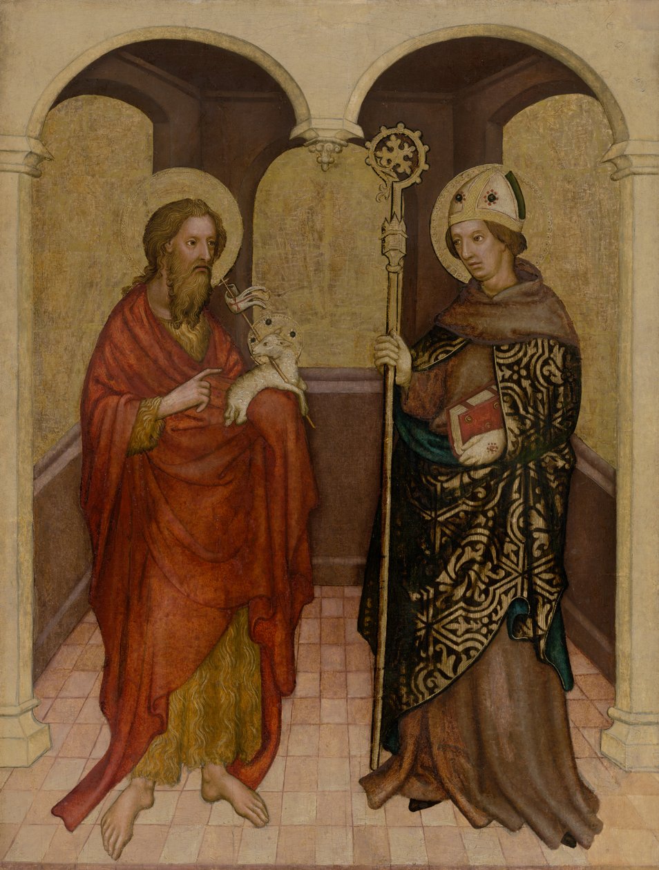 Yazı tahtası ile St. Vaftizci Yahya ve St. piskopos by Unbekannt