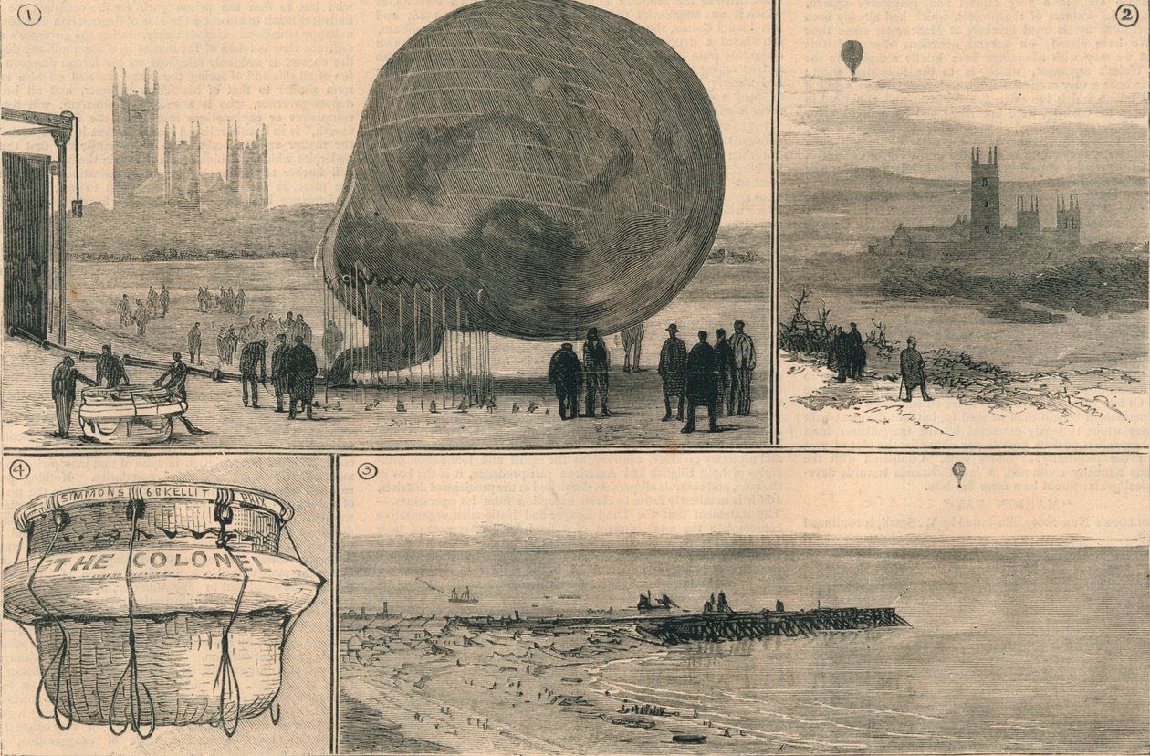 Kanal Ötesi Balon Yolculuğu Girişimi, 1882. by Unbekannt