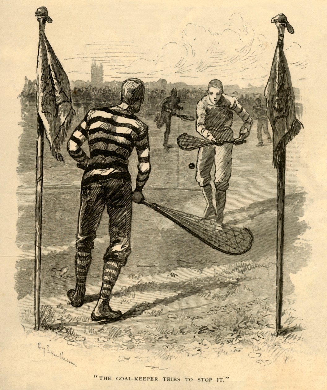 Kaleci Durdurmaya Çalışıyor., 1881. by Unbekannt