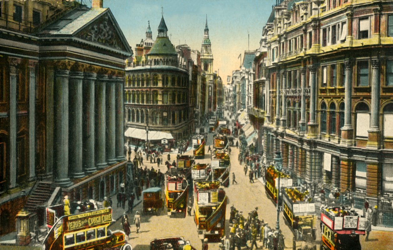 Mansion House ve Cheapside, Londra, . by Unbekannt