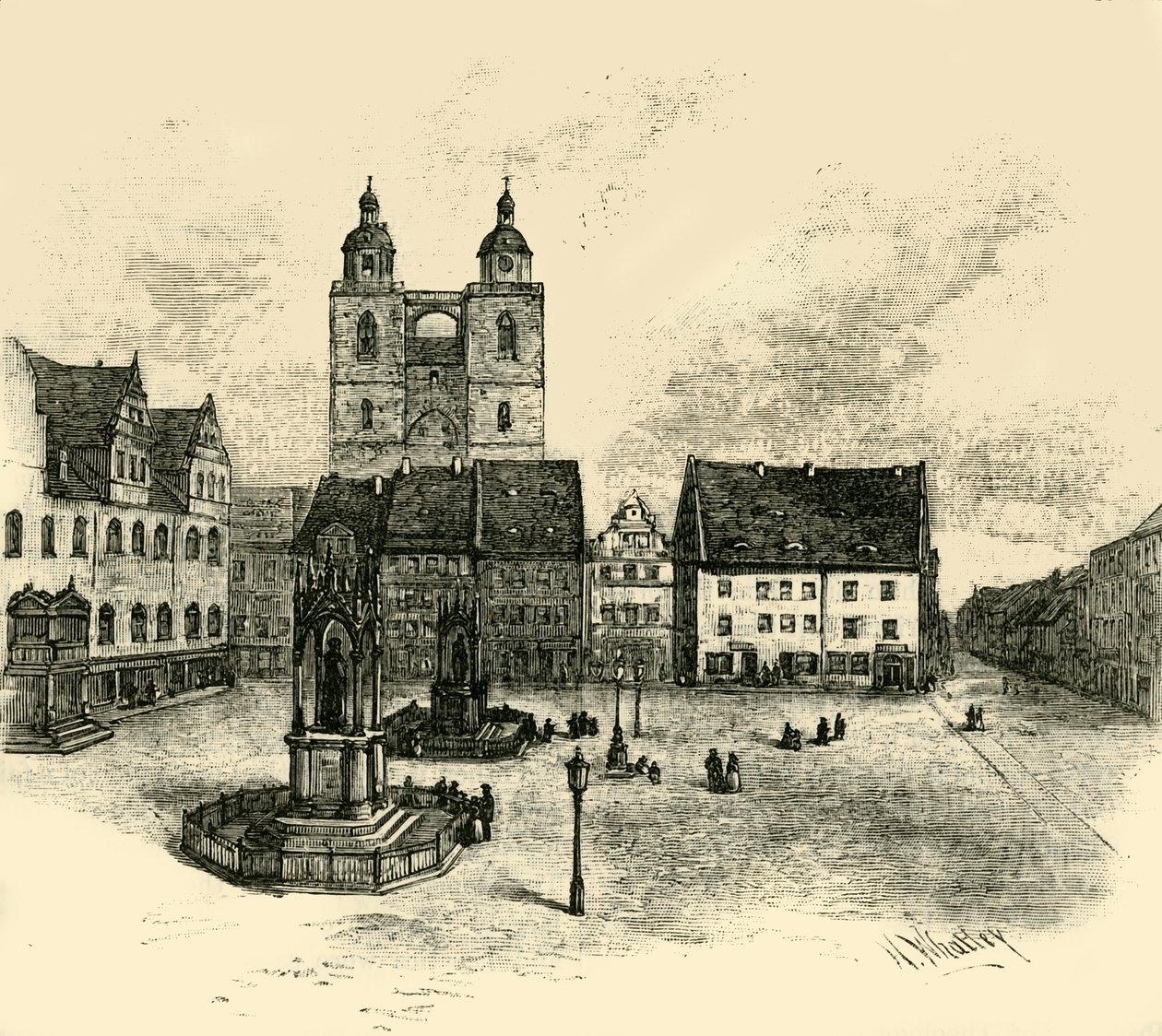Pazar Meydanı, Wittenberg, 1890. by Unbekannt