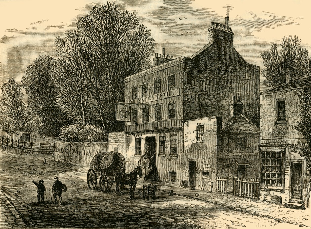Old Crown Inn, Highgate, 1830, c1876. by Unbekannt