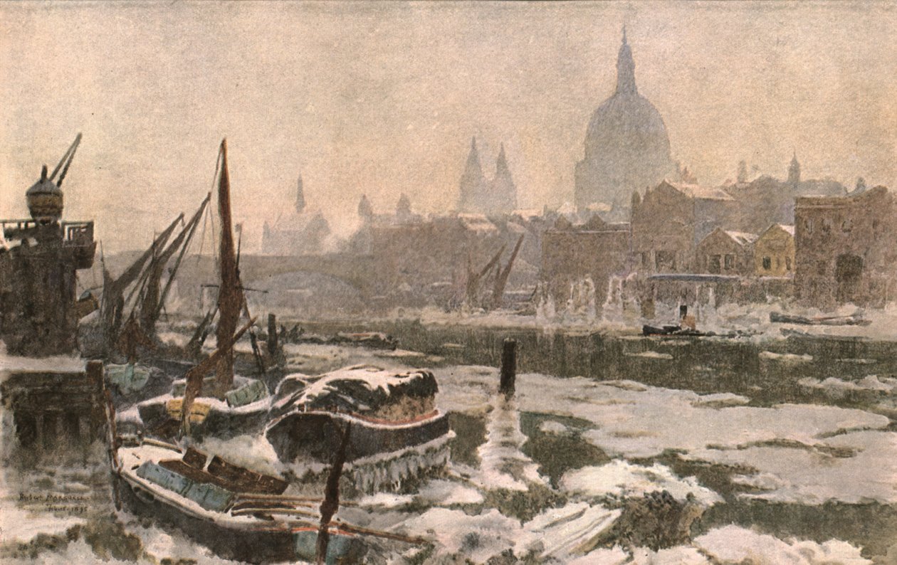 Thames: Şiddetli Bir Kış, c1900. by Unbekannt