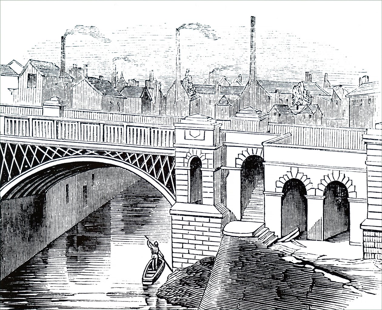Irwell Nehri üzerindeki demir köprü by Unbekannt