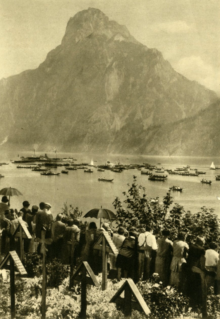 Traunstein ve Traunsee, Yukarı Avusturya, c1935. by Unbekannt