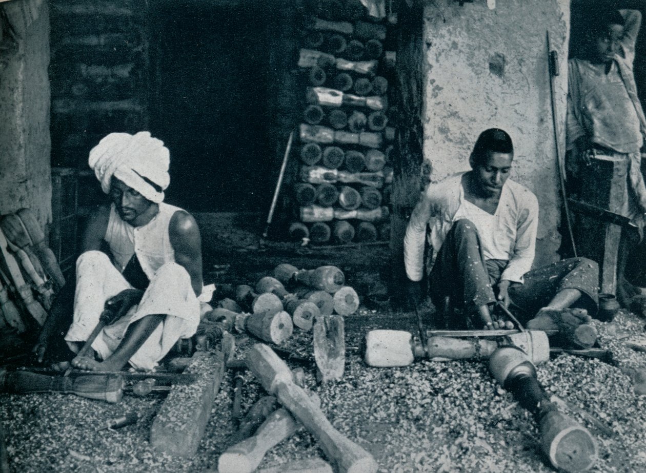 Ahşap yatak ayaklarını döndürme, c1942 by Unbekannt