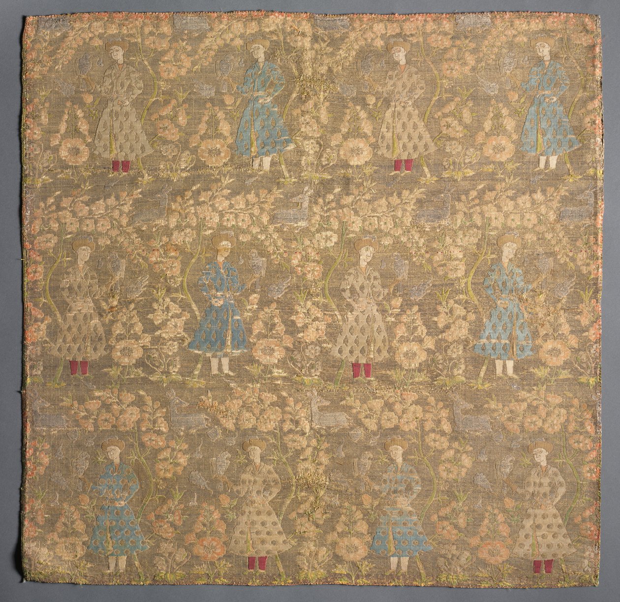 Gül çalıları arasında şahinlerle dimi dokuma, 1650-1699. by Unbekannt