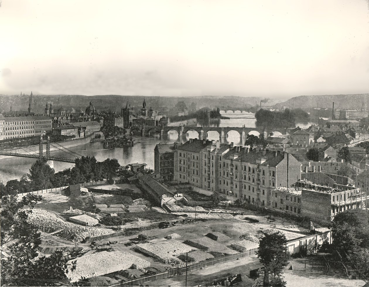 Prag şehrinin görünümü, Çekoslovakya, 1895. by Unbekannt