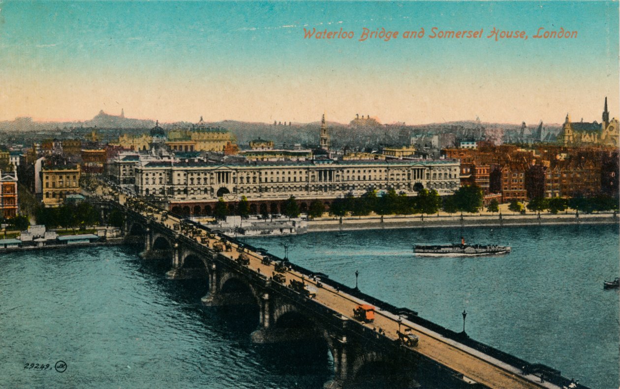 Waterloo Köprüsü ve Somerset House, Londra, c1910. by Unbekannt