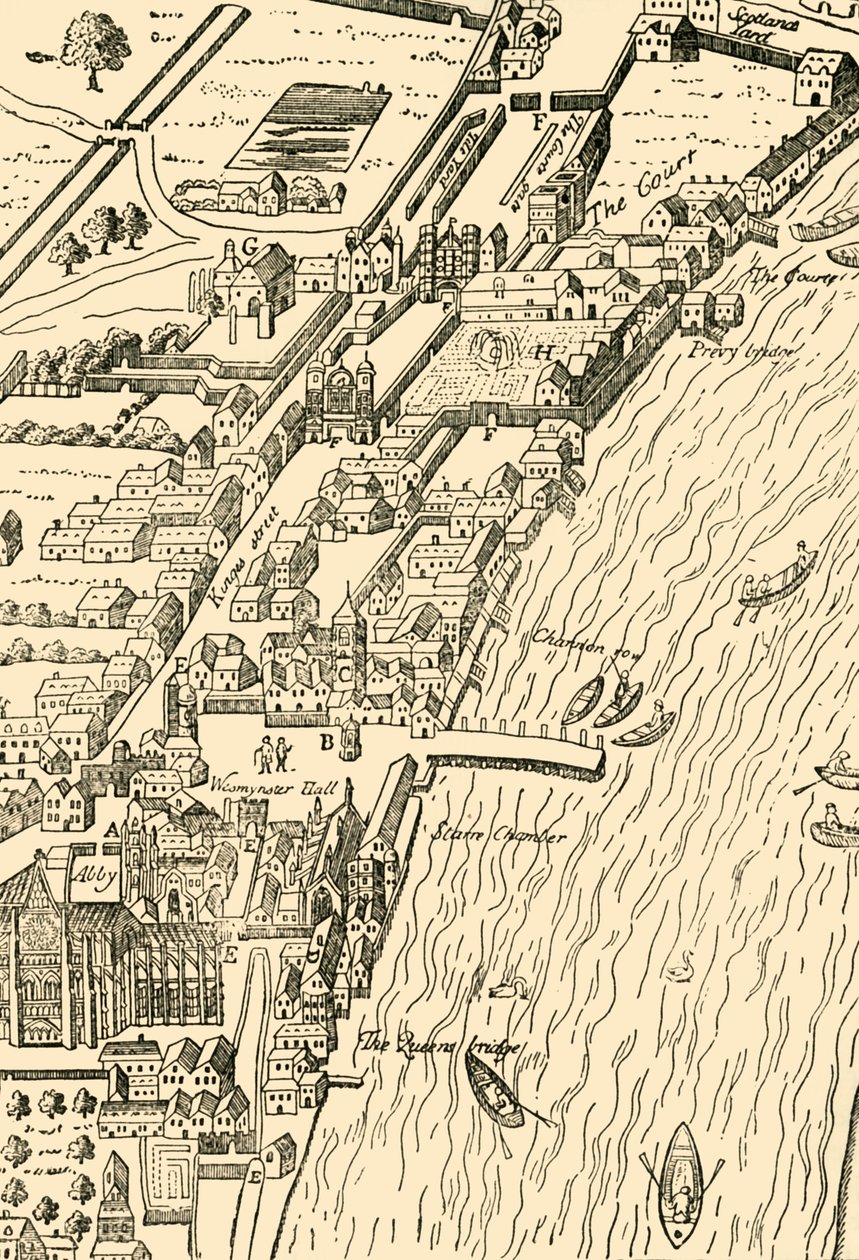 Whitehall ve Westminster. Aggas Haritasından, 1881. by Unbekannt