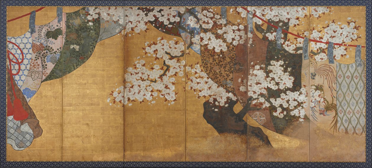 Rüzgarlık ve kiraz ağacı, Edo dönemi, 1615-1868. by Unbekannt