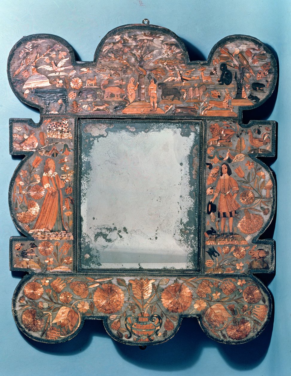 Hasır ayna çerçevesi, 1670-80 by Unbekannt Unbekannt