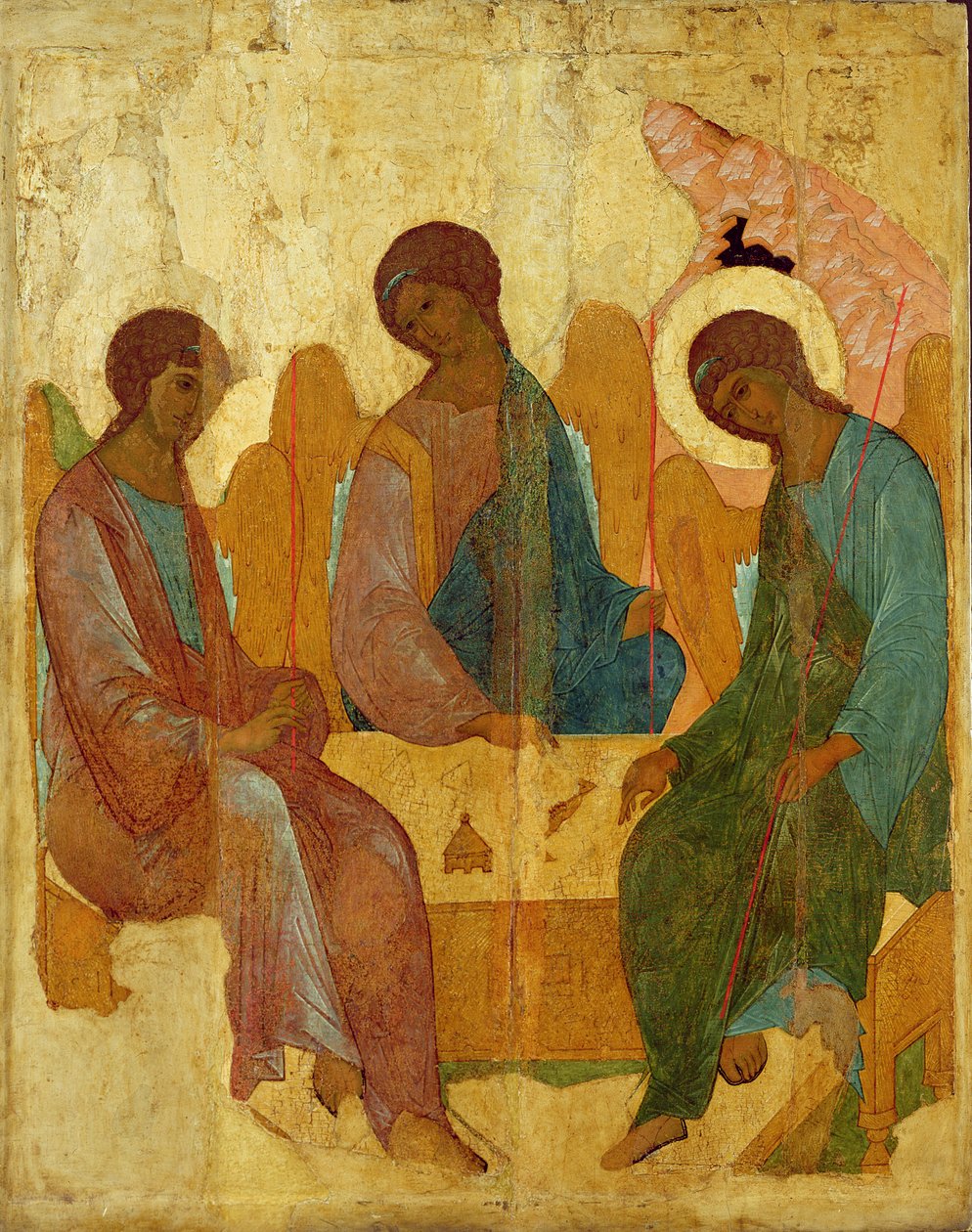 Trinity, 16. yüzyıl Rus İkonu by Unbekannt Unbekannt