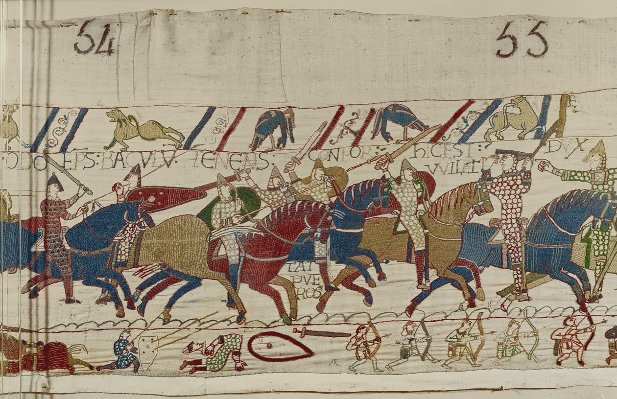 Piskopos Odo Genç Askerler, Bayeux Goblen Üzerine Çağrıda bulunuyor by Unbekannt Unbekannt
