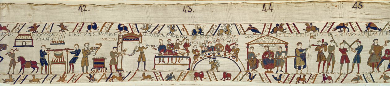 Norman hizmetçileri William için bir ziyafet hazırlıyor, Bayeux Goblen by Unbekannt Unbekannt