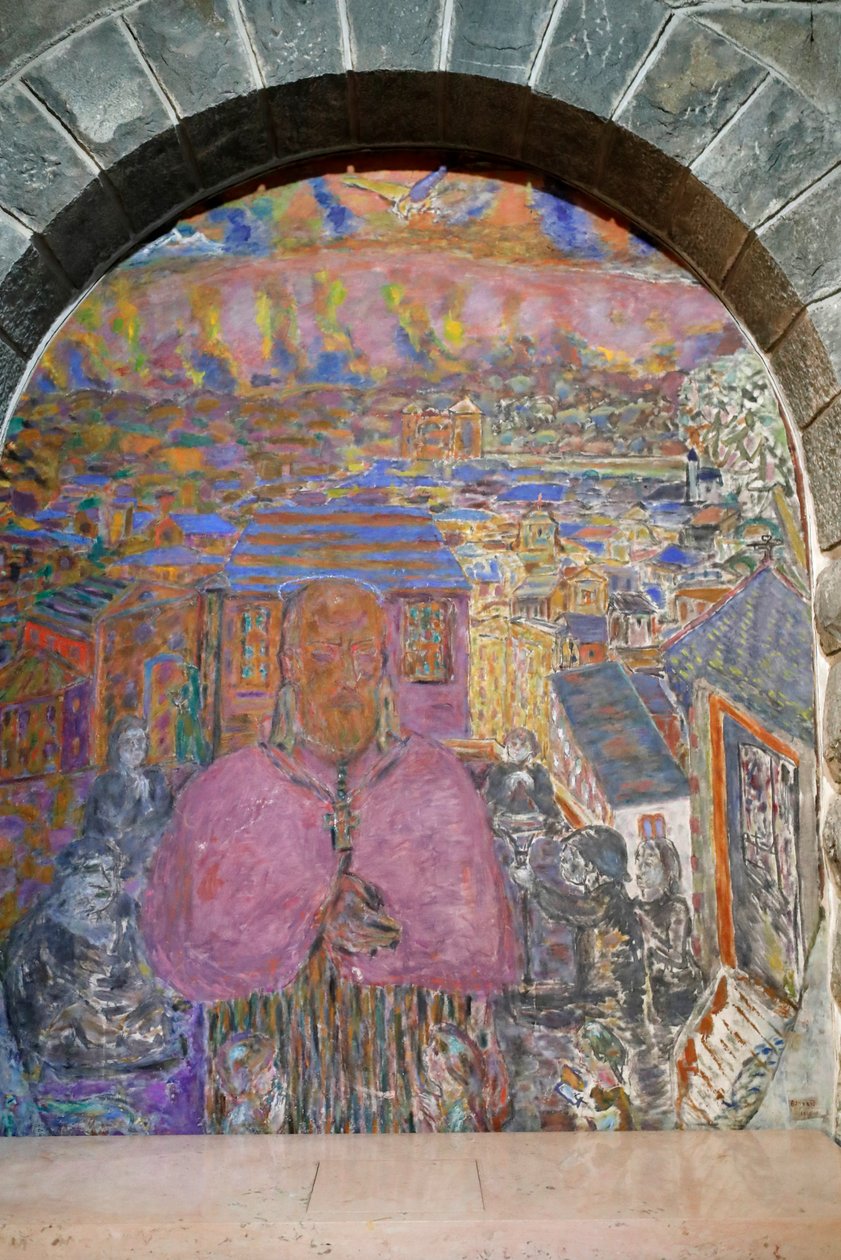 Our Lady of Grace of the Plateau d"Assy kilisesi, St Francis de Sales, Pierre Bonnard tarafından resim by Unbekannt Unbekannt