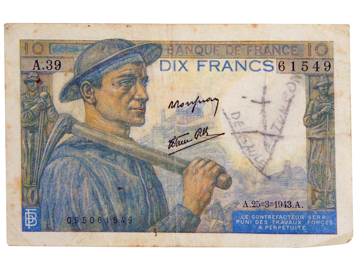 1942 10 franklık banknot by Unbekannter Künstler
