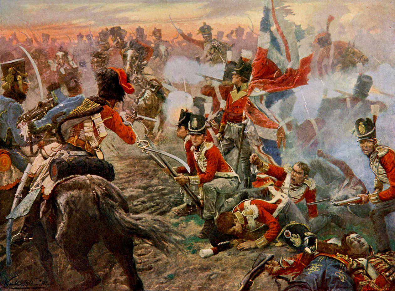 1815'te Quatre Bras Savaşı (baskı) by Unbekannter Künstler