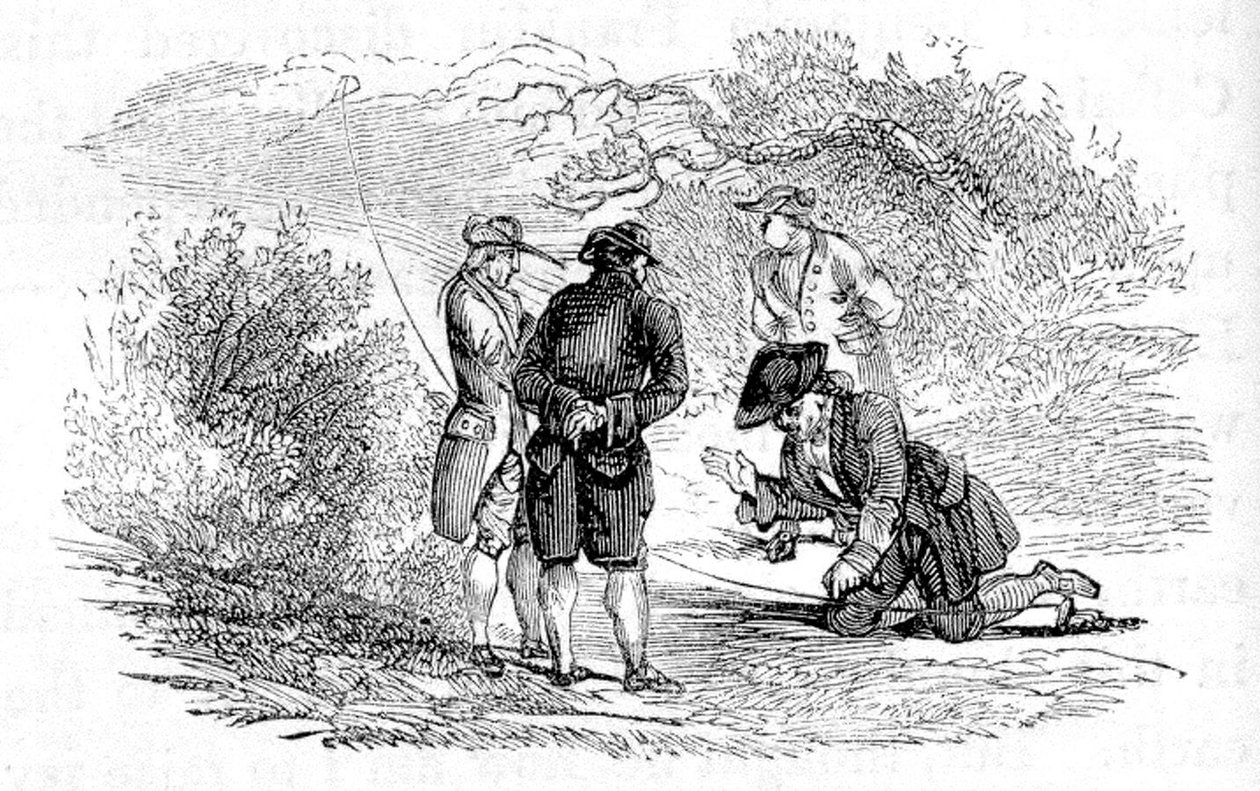 Elektrik deneyi sırasında Benjamin Franklin by Unbekannter Künstler