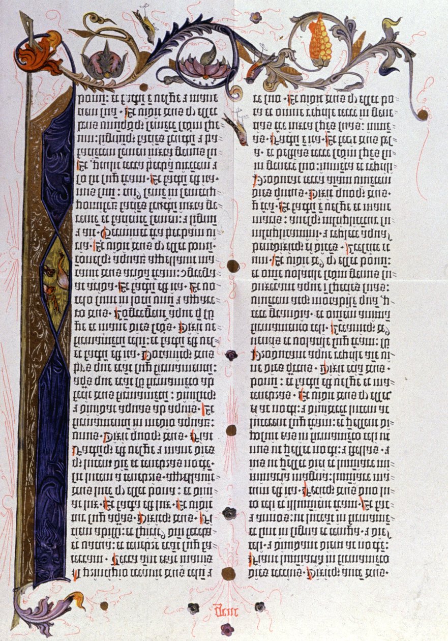 Gutenberg, Mainz'den İncil sayfası 36 satır by Unbekannter Künstler