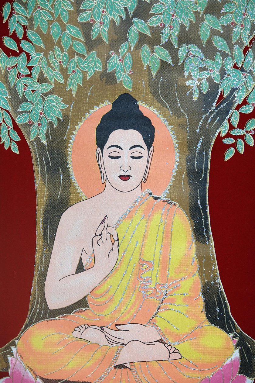 Buda bir nimet veriyor. Thangka, Katmandu, Nepal by Unbekannt